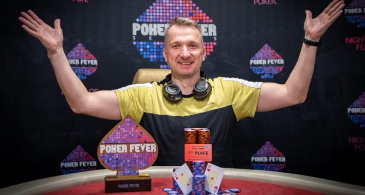 Jacek Seferyniak - Poker Fever CUP (May 2023) winner with the trophy.